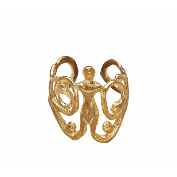 Julie Cohn Design Jewelry - JULIE COHN DESIGN Bronze Ring Gold Abstract Modernist